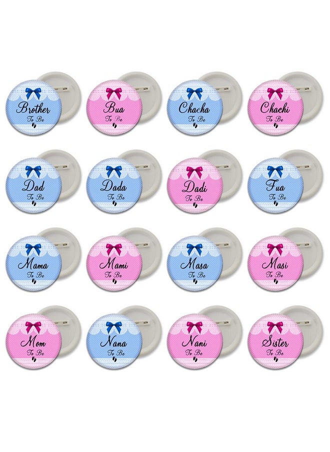 D2c - D2C Baby Shower Button Badges for Full Family Members Dad to Be, Mom to Be, Dada to Be, Dadi to Be (Variations) Multicolor - Image 1