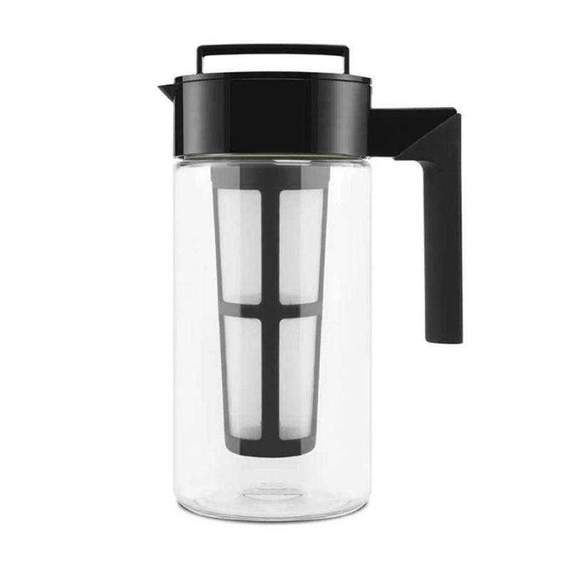 Takeya Patented Deluxe Cold Brew Coffee Maker with Black Lid Airtight Pitcher, 1 Quart, Black - Image 2