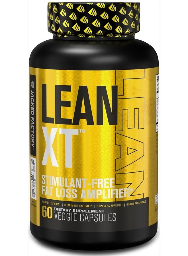 Jacked Factory Lean-XT Caffeine Free Fat Burner - Non Stim Weight Loss Supplement, Appetite Suppressant, & Metabolism Booster with Acetyl L-Carnitine, Green Tea Extract, & Forskolin - 60 Natural Diet Pills - Image 1