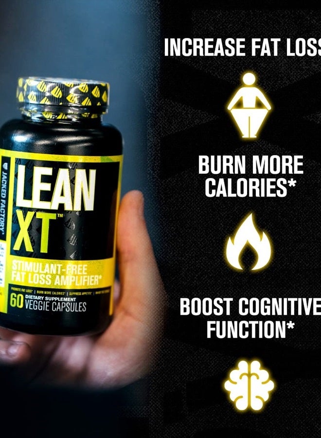 Jacked Factory Lean-XT Caffeine Free Fat Burner - Non Stim Weight Loss Supplement, Appetite Suppressant, & Metabolism Booster with Acetyl L-Carnitine, Green Tea Extract, & Forskolin - 60 Natural Diet Pills - Image 2