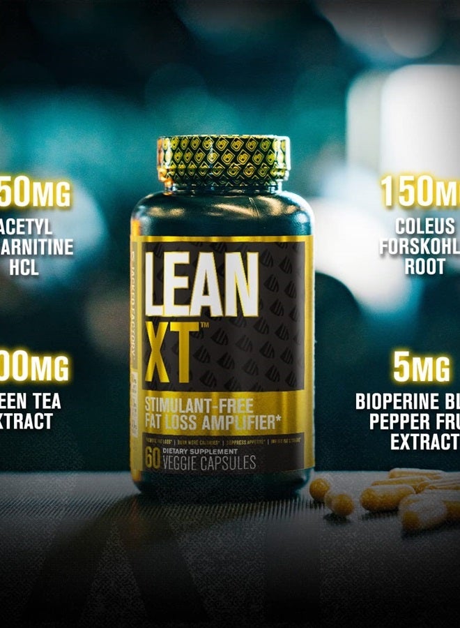 Jacked Factory Lean-XT Caffeine Free Fat Burner - Non Stim Weight Loss Supplement, Appetite Suppressant, & Metabolism Booster with Acetyl L-Carnitine, Green Tea Extract, & Forskolin - 60 Natural Diet Pills - Image 3