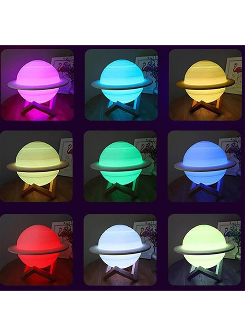 Keyfim Shop - Decorative Standing Color Changing 3D Saturn Night Lamp - Image 1