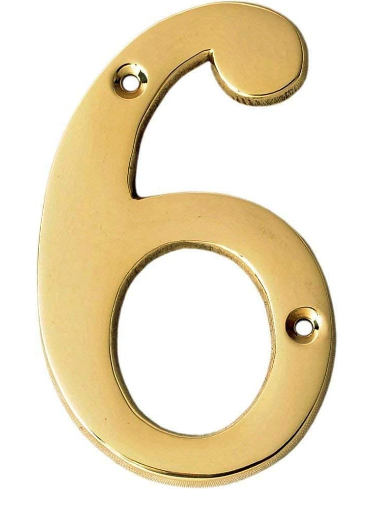 ESPLANADE eSplanade 4 Brass House Hotel Door Number Plaque Sticky Numeric Numerical Digit 09 6six  - Image 1