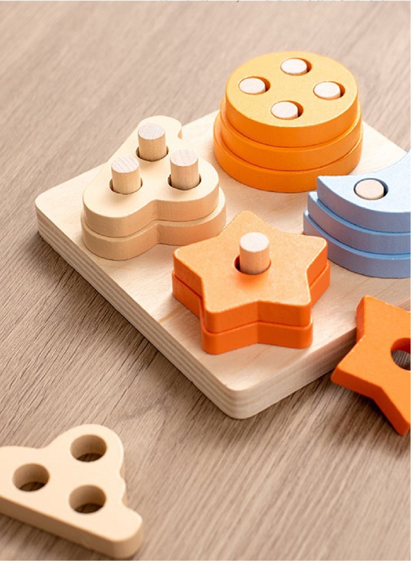 Eco-Friendly Wooden Stacking Toys for Kids - Non-Toxic Educational Building Blocks with Smooth Edges | Enhance Hand-Eye Coordination & Cognitive Development  - Image 3