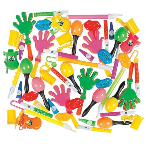 Fun Express Maracas Noise Makers Party Blowers Hand Clappers 48 Piece Bulk Set Kids Noisemaker Toys for Birthday Parties New Years Eve Celebrations Fiesta Party Favors Sporting Events - Image 1