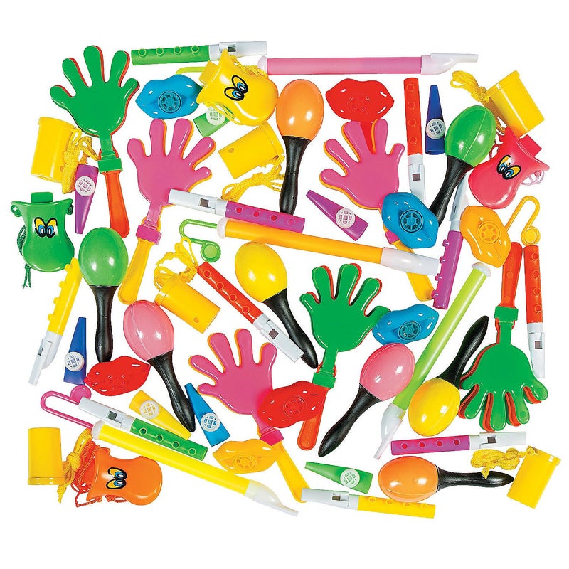 Fun Express Maracas Noise Makers Party Blowers Hand Clappers 48 Piece Bulk Set Kids Noisemaker Toys for Birthday Parties New Years Eve Celebrations Fiesta Party Favors Sporting Events - Image 2