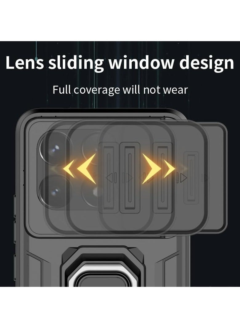 Generic - [1+2 Sets] For Xiaomi Poco F6 Pro 5G Case & Screen Protector Built Slide Camera Protection Cover Military Heavy Duty Protective Phone Case with 2 Tempered Glass Screen Protector - Image 1