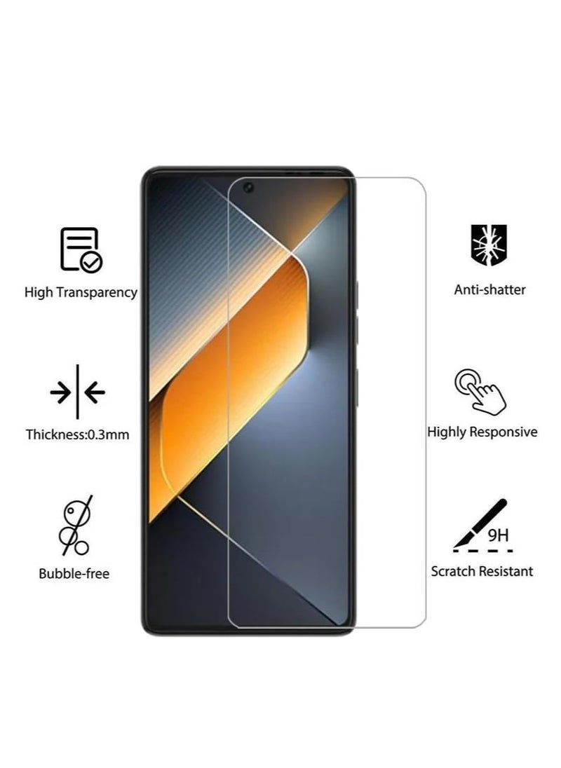 Generic - [1+2 Sets] For Xiaomi Poco F6 Pro 5G Case & Screen Protector Built Slide Camera Protection Cover Military Heavy Duty Protective Phone Case with 2 Tempered Glass Screen Protector - Image 1