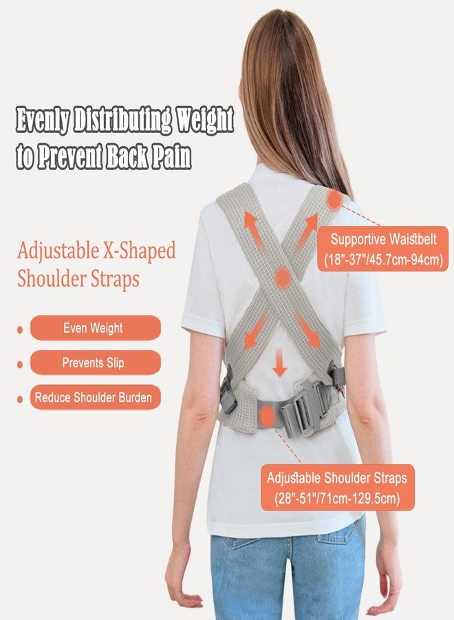 IULONEE Baby Carrier Wrap Ergonomic Baby Strap Carrier Front & Back Backpack Carry Adjustable Infant Toddlers Carrier Sling for Newborn Grey - Image 4