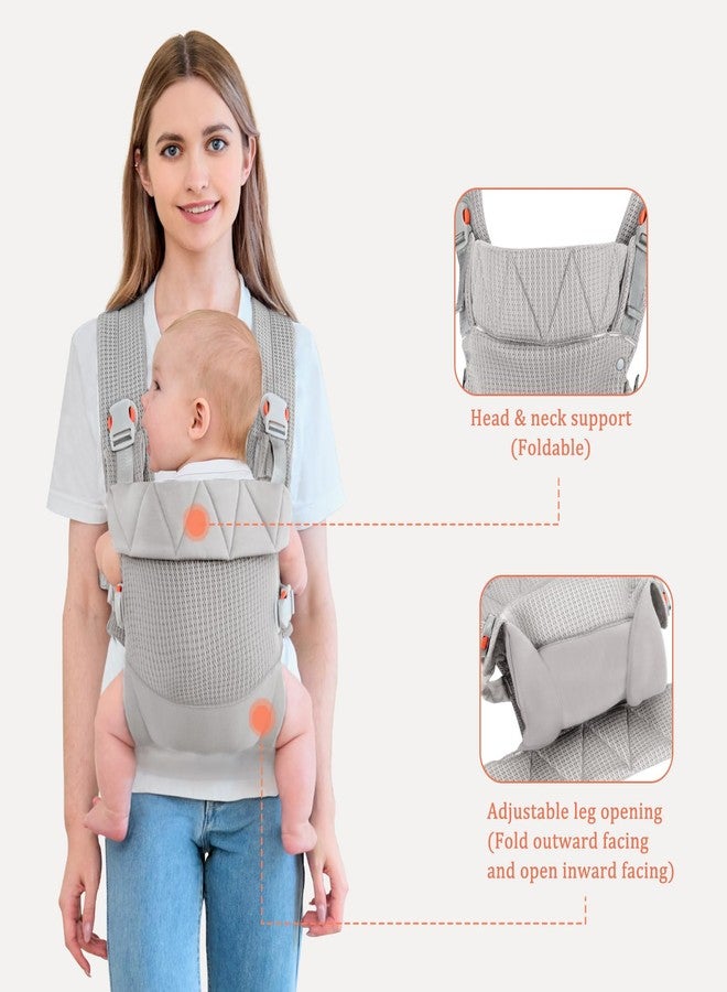 IULONEE Baby Carrier Wrap Ergonomic Baby Strap Carrier Front & Back Backpack Carry Adjustable Infant Toddlers Carrier Sling for Newborn Grey - Image 5