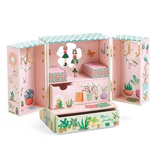 DJECO Musical Jewelry Box for Kids Storing Jewelry Safely Enchanting Musical Experience VelvetLined Compartments Twirling Figurine Ages 6 Boys Girls - Image 1