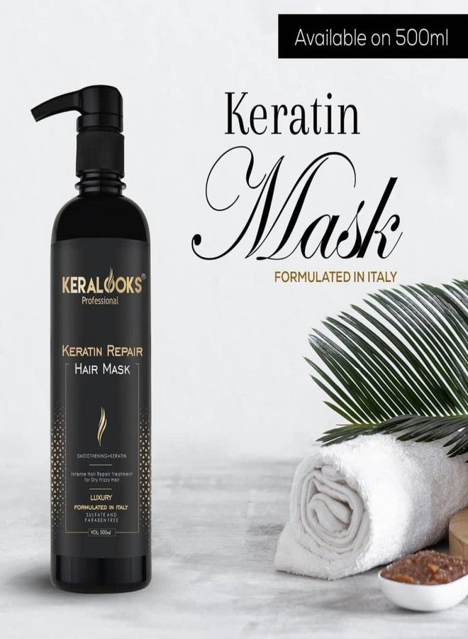 Keralooks Professional® Keratin Hair Mask for Women 500ml | Intensive Repair for Dry, Frizzy & Damaged Hair | Deep Nourishment & Hydration | Ideal for Curly, Wavy & Color-Treated Hair - Image 2