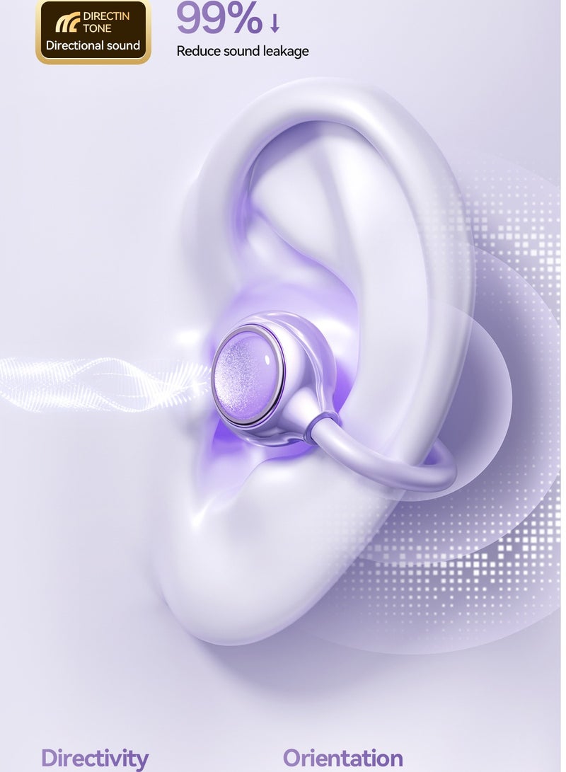 Open Ear Clip On Earbuds, Wireless Bluetooth Ear Cuff Headphones, Lightweight Air Conduction Earbuds for Women, Non-In-Ear Earphones for Running, Work, Travel - Image 5