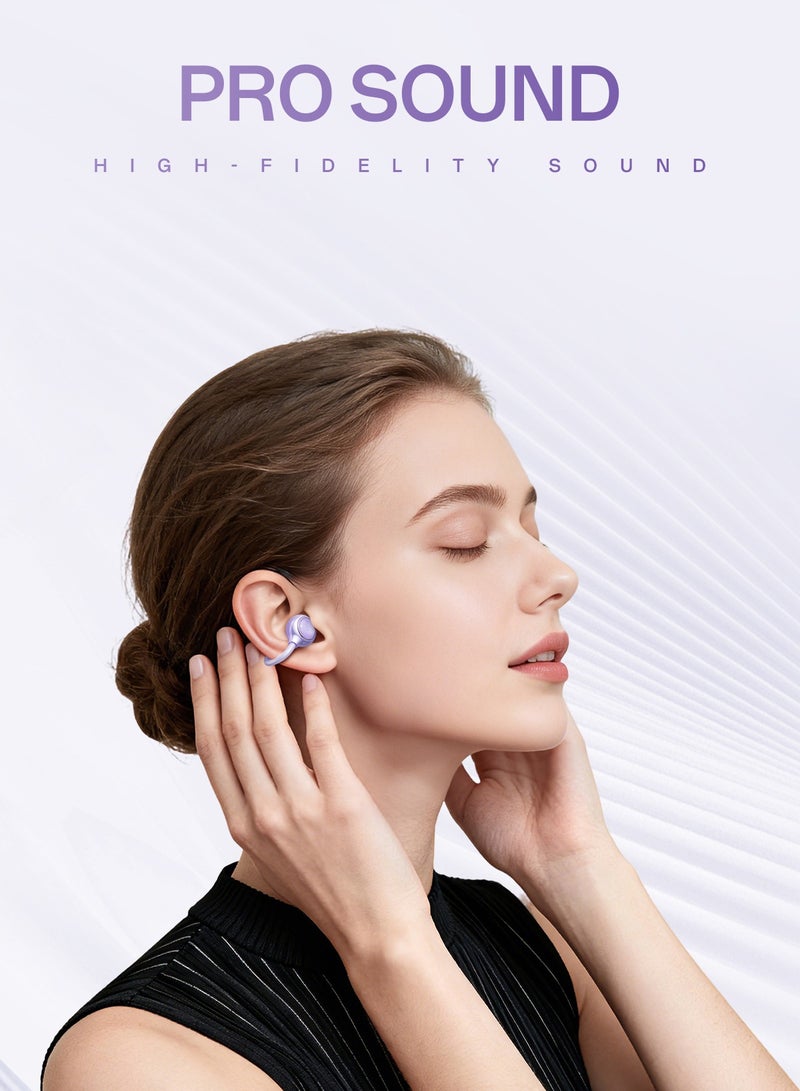 Open Ear Clip On Earbuds, Wireless Bluetooth Ear Cuff Headphones, Lightweight Air Conduction Earbuds for Women, Non-In-Ear Earphones for Running, Work, Travel - Image 3