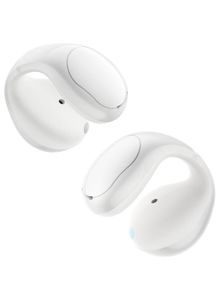 C30i by Anker, Open-Ear Earbuds, Clip-On Headphones, Lightweight Comfort, Stable Fit, Firm-Shell Design, Attachable Ear Grips, Big Drivers for Clear Audio, 30H Play, IPX4 Water-Resistant White