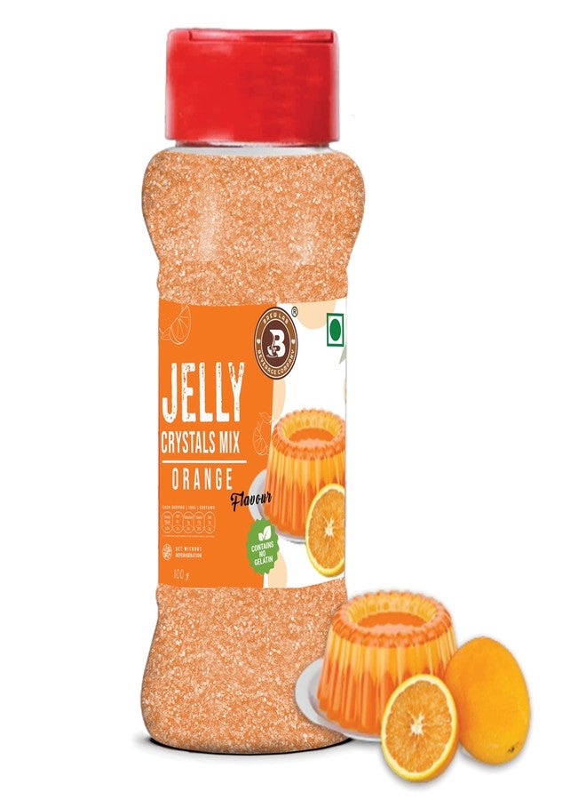 Brew Lab Jelly Crystals Mix Powder For Making Jelly - Orange Flavor | Easy To Make | Ready To Eat | No Gelatin - 100 Gm - Image 1