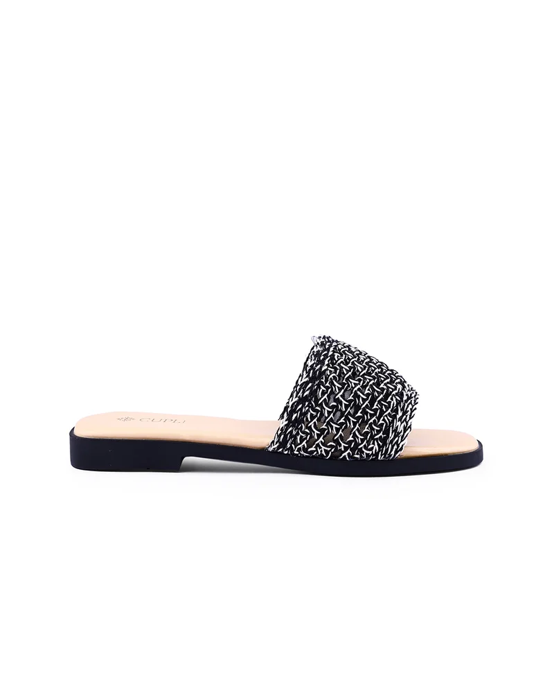 Cuple Womens weave patterned flat sandals
