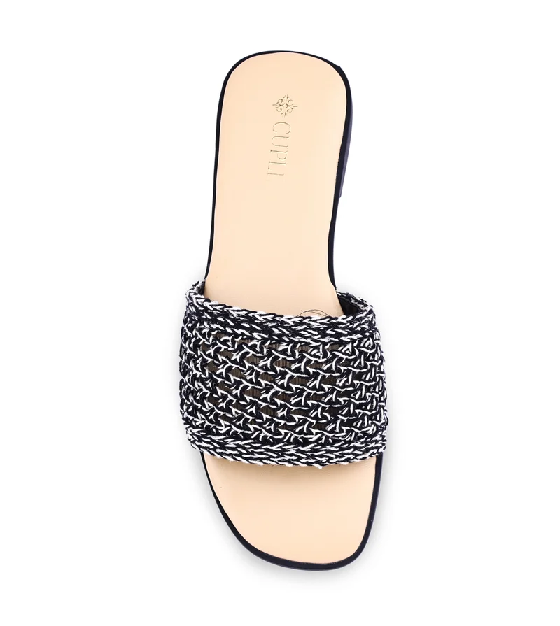 Cuple Womens weave patterned flat sandals
