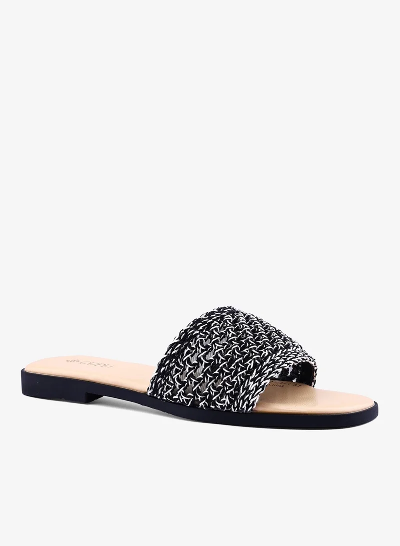 Cuple Womens weave patterned flat sandals