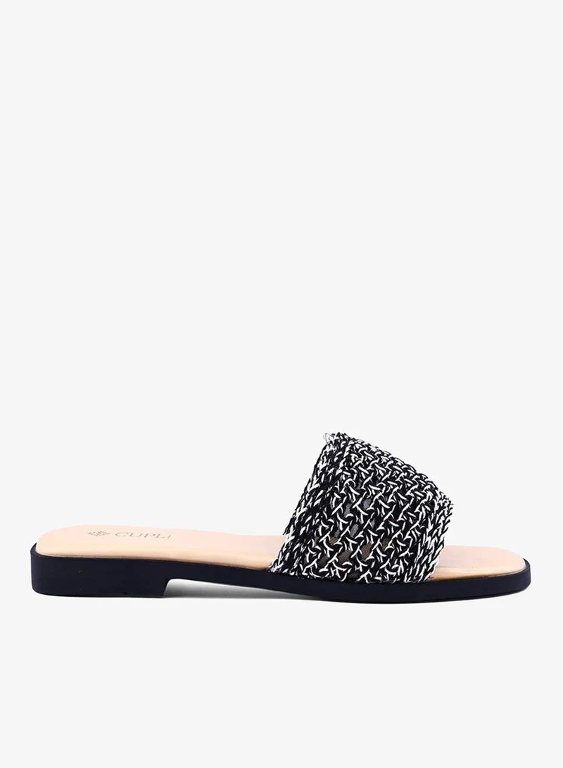 Cuple Womens weave patterned flat sandals
