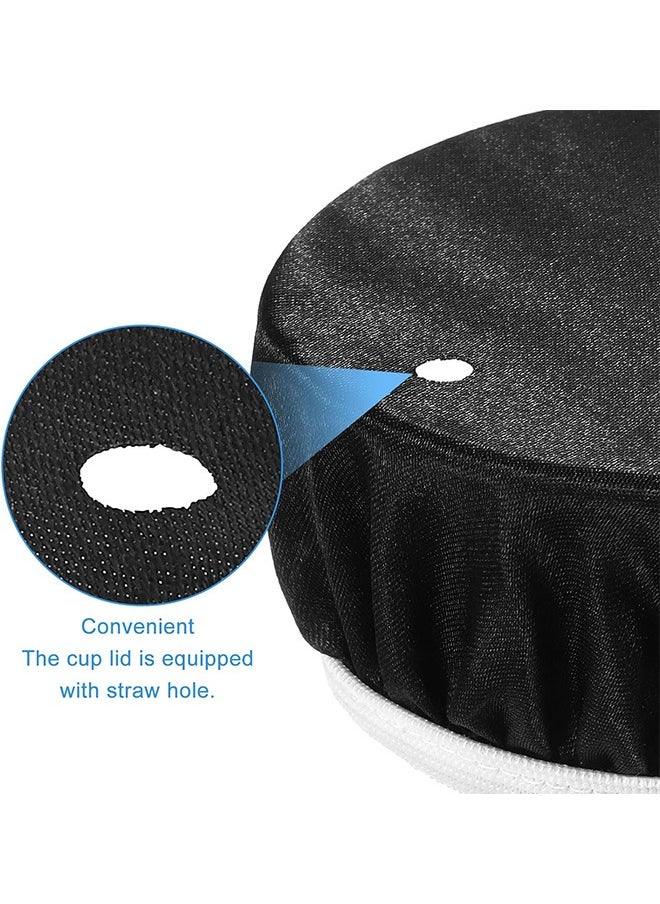 Urit 2 Pcs Drink Cover, Fabric Drink Cover with Straw Hole, Women Cup Covers Protector (Black)  - Image 3