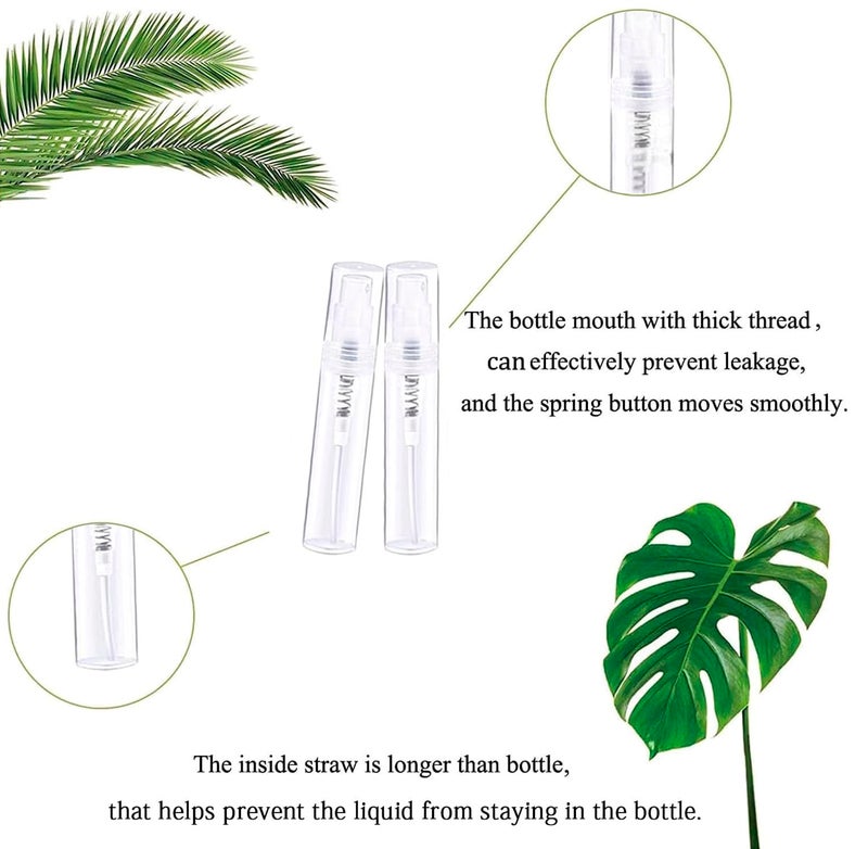Csdtylh Mini Spray Bottle  Clear Plastic Empty Sample Containers  Fine Mist Perfume Travel Refillable Spray Bottle Perfume Atomizer Small Portable Bottle For Cleaning  Essential Oils 120Pcs 3Ml - Image 4