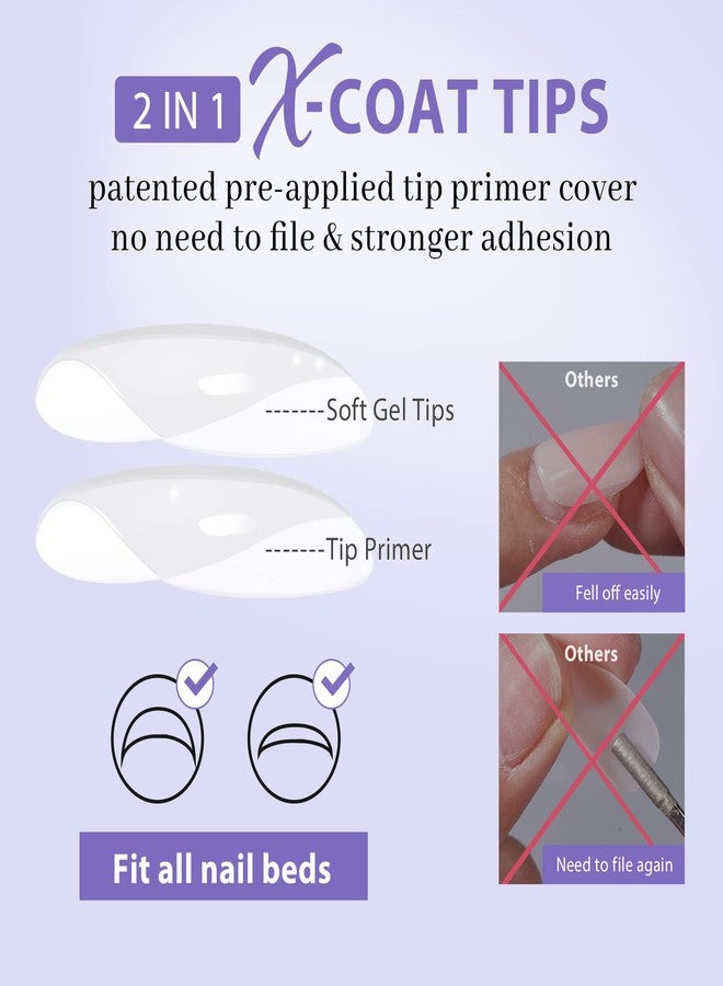 BTArtboxnails XS Short Almond Gel Nail Tips - Pre Colored Milky White Soft Gel Nail Tips, Milky White Press on Nails, Natural XCOATTIPS Pre Applied Tip Primer - Image 5