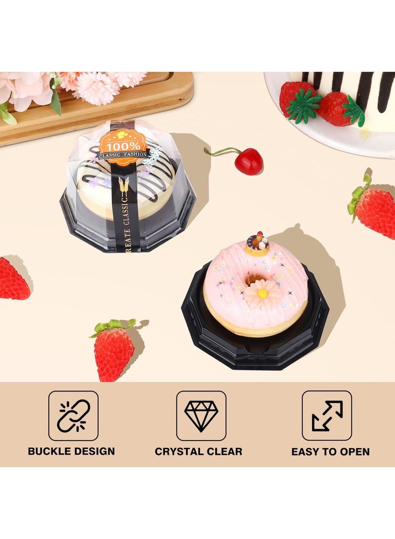 SYOSI Mini Bundt Cake Containers, Clear Disposable Plastic Dessert Boxes with Secure Lids, Small Cupcake and Cheesecake Holders for Individual Cookies and Sweets, Ideal for Parties Bakery Catering, 50 Pack - Image 5