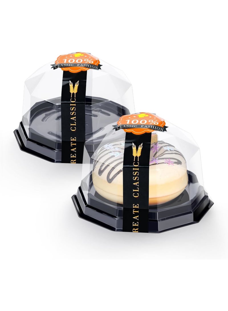 SYOSI Mini Bundt Cake Containers, Clear Disposable Plastic Dessert Boxes with Secure Lids, Small Cupcake and Cheesecake Holders for Individual Cookies and Sweets, Ideal for Parties Bakery Catering, 50 Pack - Image 1