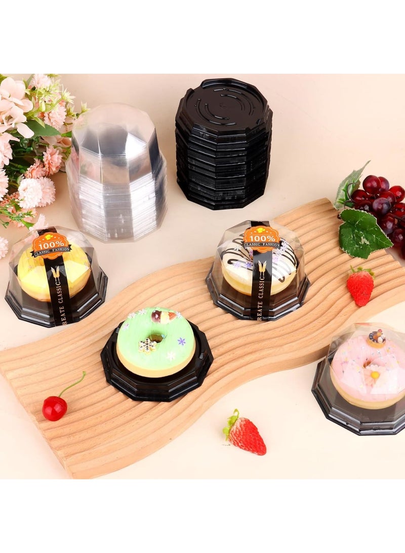 SYOSI Mini Bundt Cake Containers, Clear Disposable Plastic Dessert Boxes with Secure Lids, Small Cupcake and Cheesecake Holders for Individual Cookies and Sweets, Ideal for Parties Bakery Catering, 50 Pack - Image 3