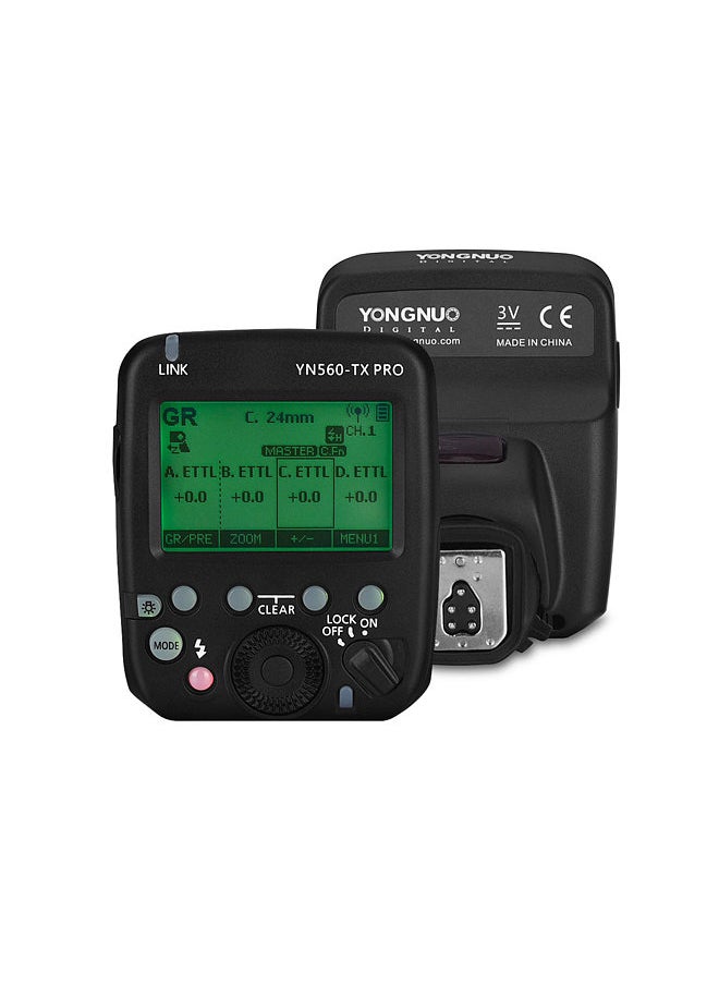 YONGNUO - YN560-TX PRO 2.4G On-camera Flash Trigger Speedlite Wireless Transmitter with LCD Screen Replacement for Canon DSLR Camera - Image 1