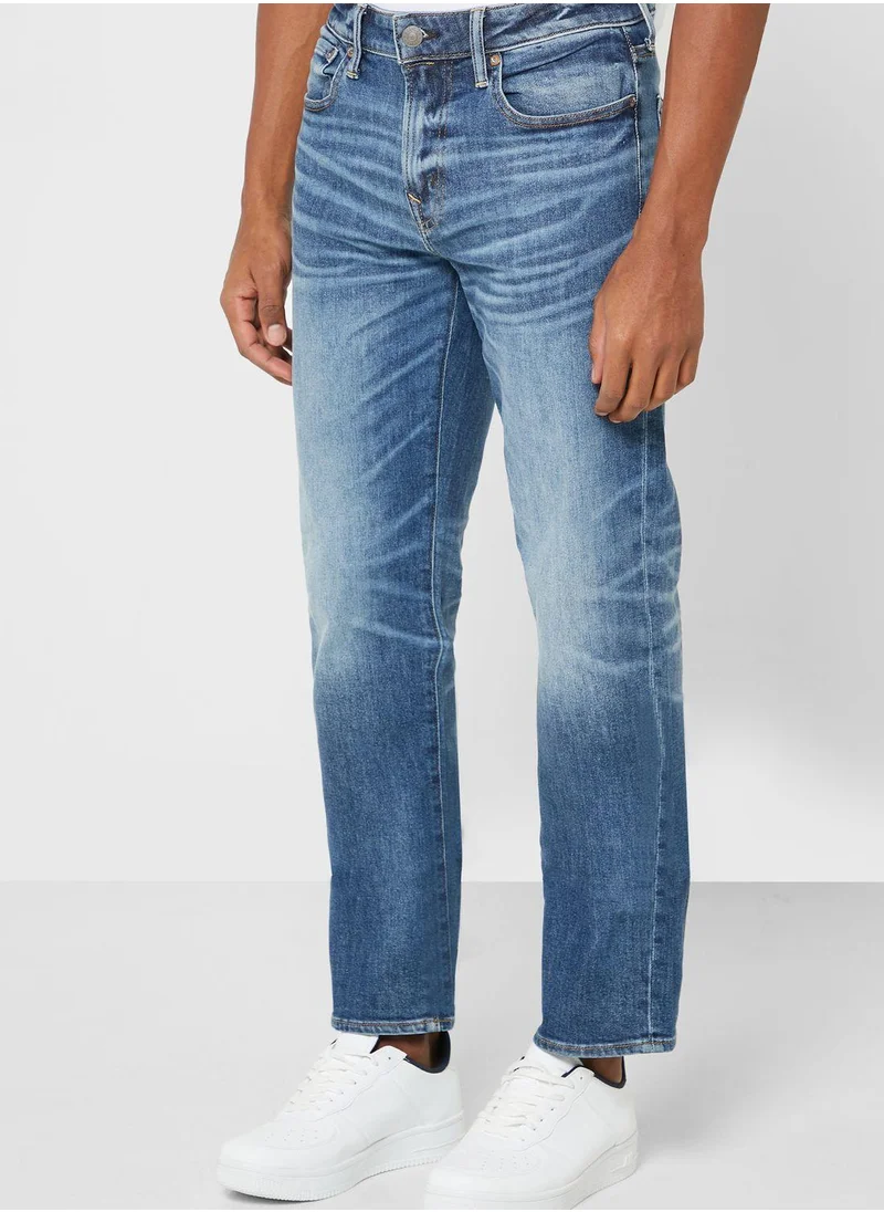 امريكان ايجل Mid Wash Straight Jeans