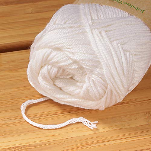 BambooMN JubileeYarn Bamboo Cotton Sport Yarn - 50g/Skein - Cotton White - 4 Skeins - Image 3