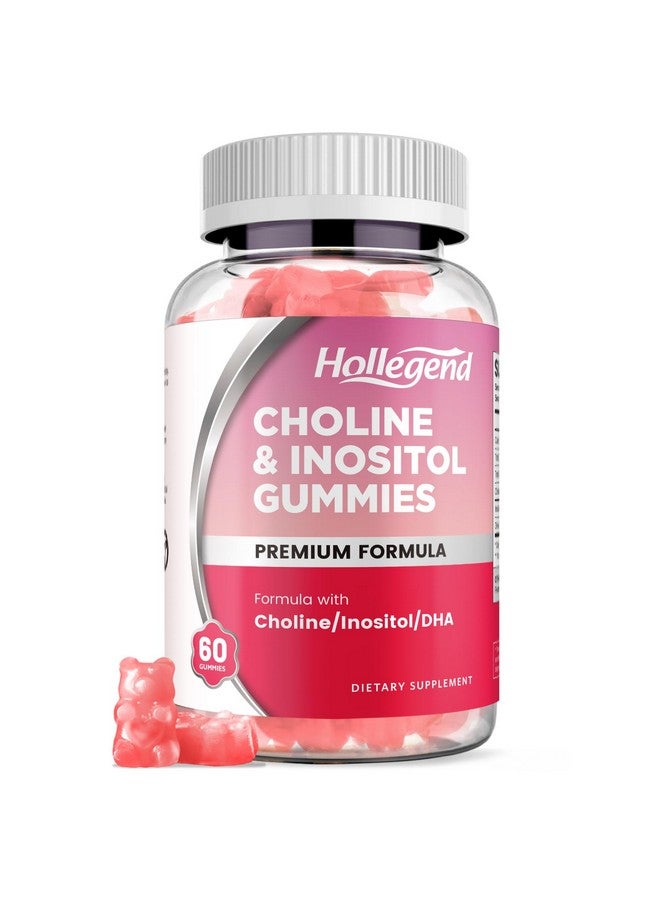 Hollegend Prenatal Choline Inositol Gummies, Chewable Choline Supplement with DHA, Prenatal Vitamin for Women & Kids, Support Nervous System, Immune & Brain Health, Vegan Strawberry Flavor, Sugar Free, 60 Ct - Image 1