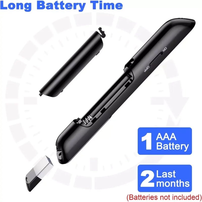 Wireless Presentation Remote Control, Red Laser Pointer, 100ft Range, Compatible with Mac, Windows, Linux, No Battery - Image 3