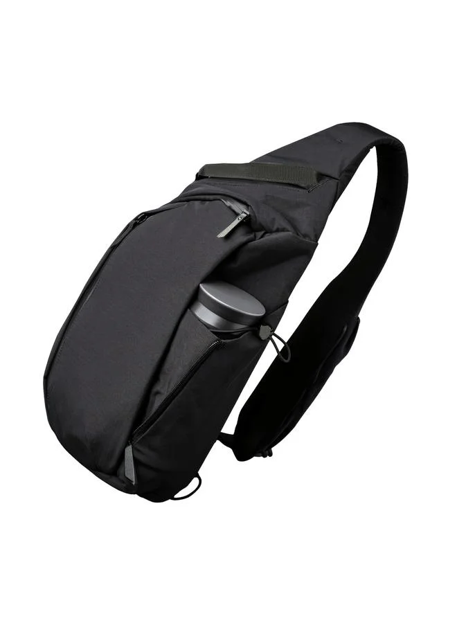 Black Sling Bag with Zip Closure