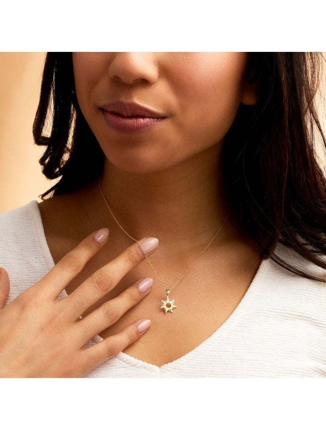 Gold Sun Necklaces for Women, Stainless Steel Gold Plated Pendant Necklace Simple Cute Necklaces for Women Dainty Layered Choker Necklaces for Women Gold Jewelry for Teen Girls - Image 2