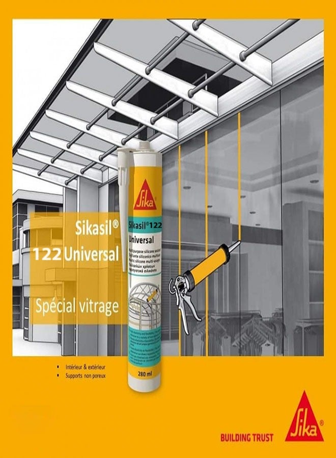 Sika Seal 122 Universal - 280 ml - High quality, multi-purpose silicone - Image 2