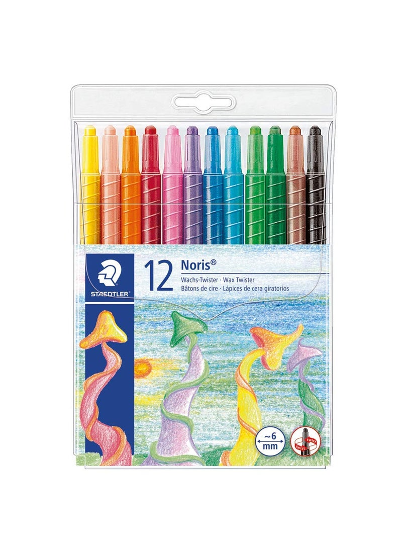 STAEDTLER Staedtler 221 Nwp12 Noris Club Twistable Wax Crayon SetPack of 12Multicolor  - Image 1