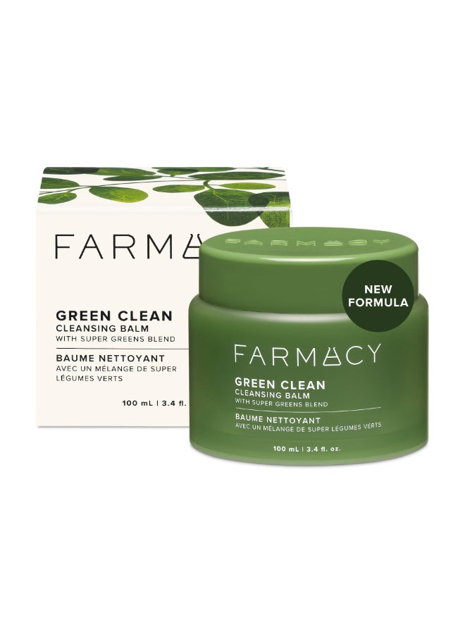 Farmacy Makeup Remover Cleansing Balm Green Clean Waterproof Makeup Remover Balm Oil Cleanser for Face Gently Melts Make Up SPF Hydrates Softens Skin with Super Greens Papaya 100ml - Image 2