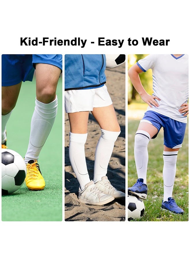 JIAROU 4 Pcs Mini Soccer Shin Guards - Small, Youth & Kids Sizes, for Boys & Girls(Carbon fiber & White) - Image 4