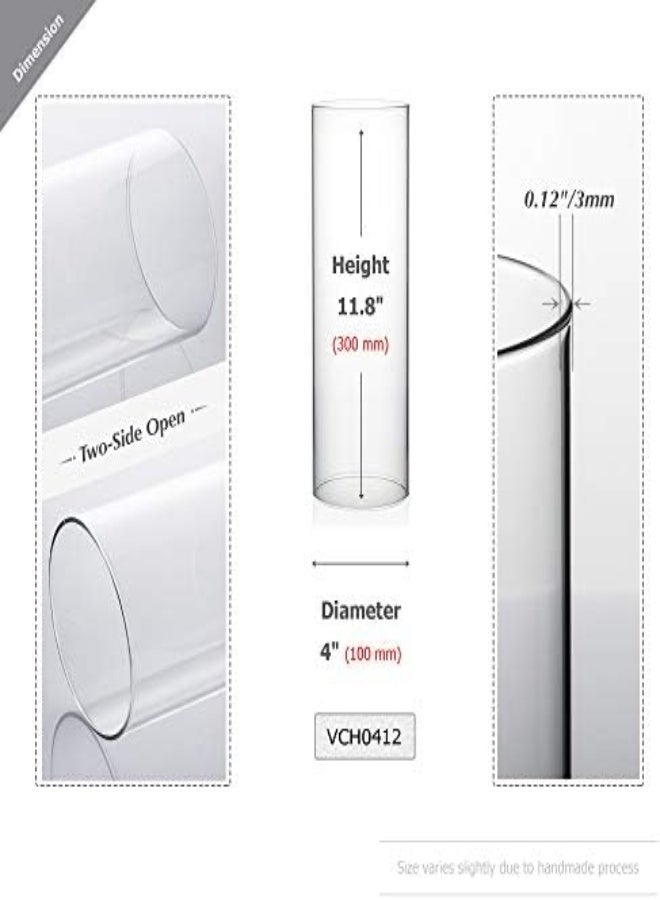 AKDC  Candle Holder Sleeve, Wide 4", Height 12", Clear Glass Cylinder 1 Piece - Image 2