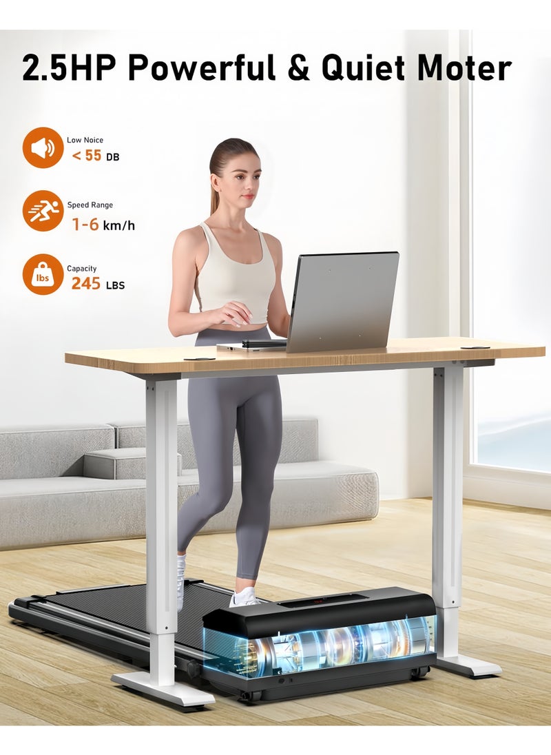 OHAHO - Treadmill Walking Pad Under Desk Foldable Treadmill Walking Pad with Handle Bar Portable Folding Treadmills for Home/Office 300 Lbs Capacity Quiet Desk Treadmill with Remote Control LED Display - Image 1