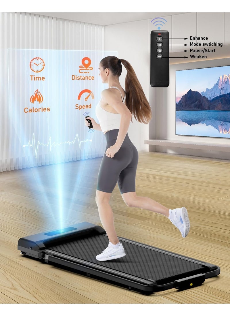 OHAHO - Treadmill Walking Pad Under Desk Foldable Treadmill Walking Pad with Handle Bar Portable Folding Treadmills for Home/Office 300 Lbs Capacity Quiet Desk Treadmill with Remote Control LED Display - Image 1