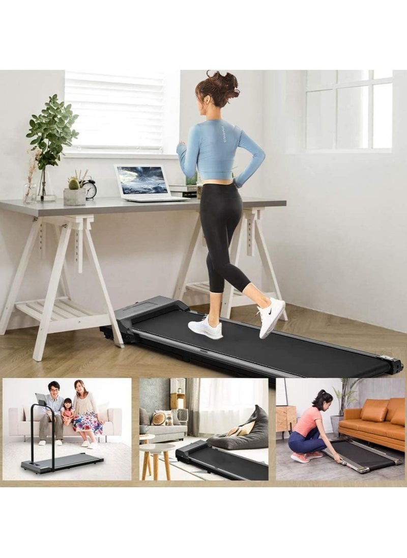 OHAHO - Treadmill Walking Pad Under Desk Foldable Treadmill Walking Pad with Handle Bar Portable Folding Treadmills for Home/Office 300 Lbs Capacity Quiet Desk Treadmill with Remote Control LED Display - Image 1