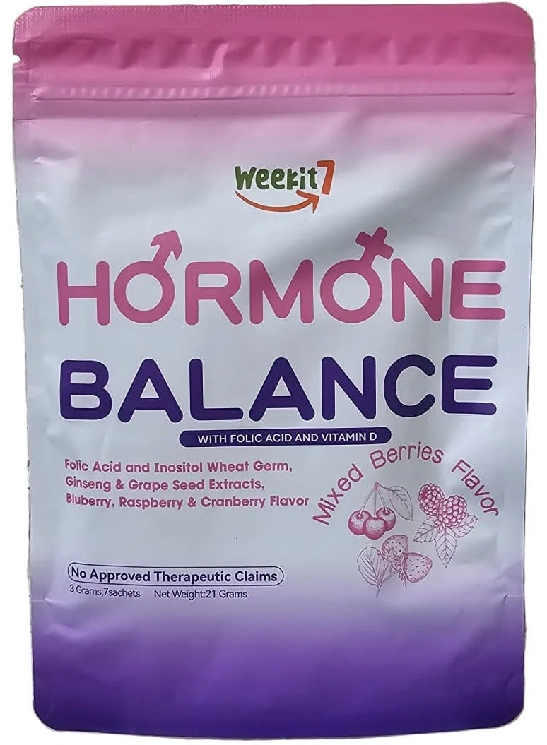 توازن الهرمونات مع حمض الفوليك وفيتامين د 3 جرام × 7 أكياس