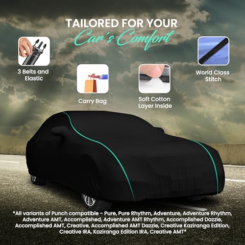 AutoGuys Car Cover Waterproof GL-2 for Tata Punch [Year 2021 Onwards] - Punch Car Cover Dust & UV Protection Punch Car Body Cover with Mirror Pocket Soft Cotton Lining - Image 2
