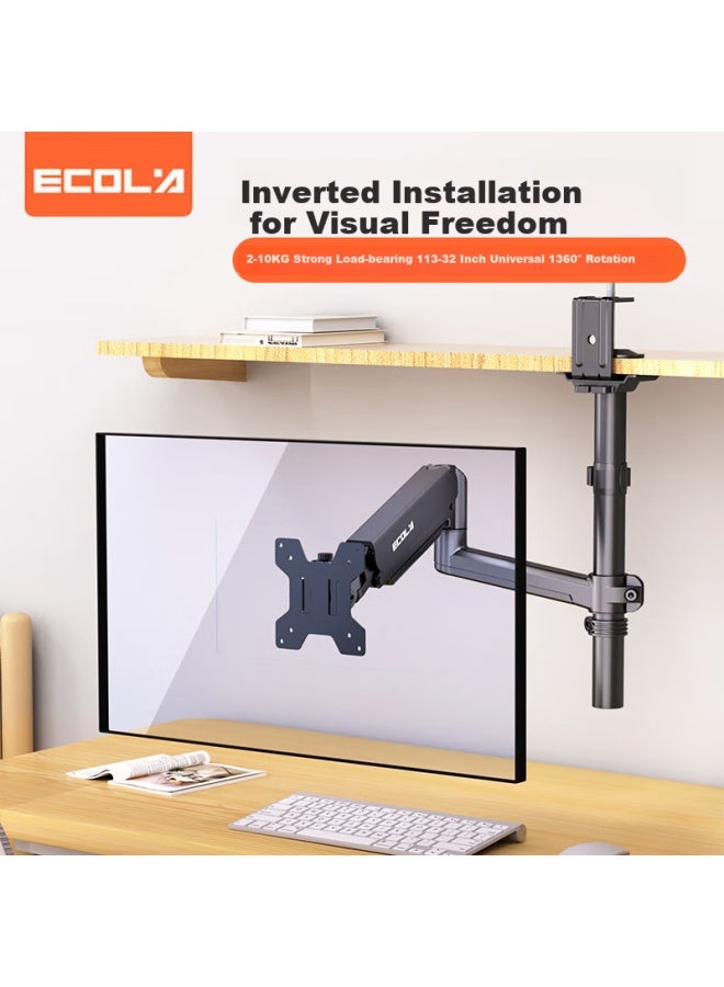 Ecola Monitor Arm Stand Column Type Height Adjustable Free Suspension Lift Game Design All-match Inverted Computer Stand F40bk Black - Image 2