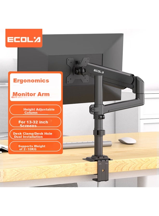 Ecola Monitor Arm Stand Column Type Height Adjustable Free Suspension Lift Game Design All-match Inverted Computer Stand F40bk Black - Image 1