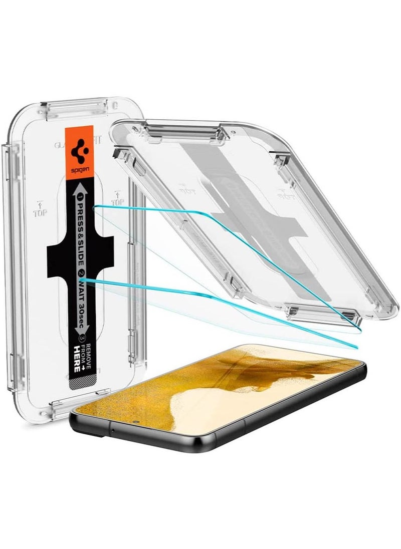 Glastr Align Master Screen Protector with Easy Install Tray for Samsung Galaxy S22 - 2 Pack